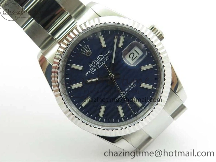 0125 Stylish DateJust 36 SS 126200 BP Maker 1:1 Best Edition Fluted Bezel Blue Dial on Oyster Bracelet 2538